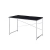 INFURNIC Writing Desk Modern Desk with Chrome Metal Frame and X-Shaped Cross Bar for Office, Black, 24"*47"*28" - 2 of 4