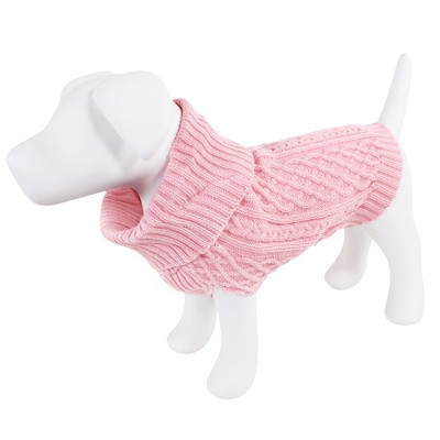 Luvable Friends Dogs and Cats Cableknit Pet Sweater, Pink