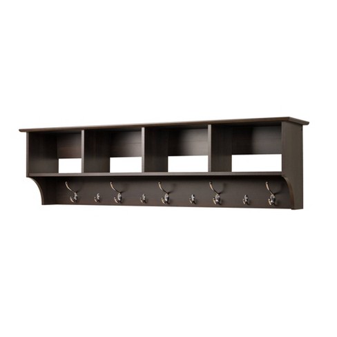 Prepac 60 in. Wide Hanging Entryway Shelf Espresso