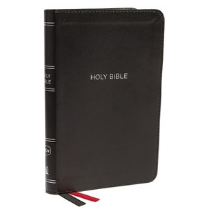 NKJV, Thinline Bible, Compact, Imitation Leather, Black, Red Letter Edition - by  Thomas Nelson (Leather Bound) - 1 of 1