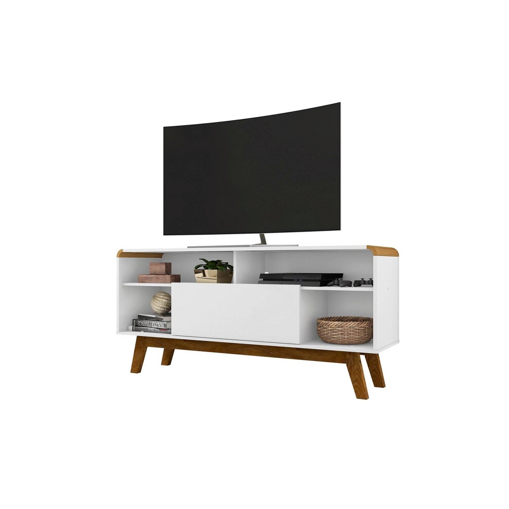 Photos - Mount/Stand Camberly 5 Shelf TV Stand for TVs up to 65" White/Cinnamon - Manhattan Com