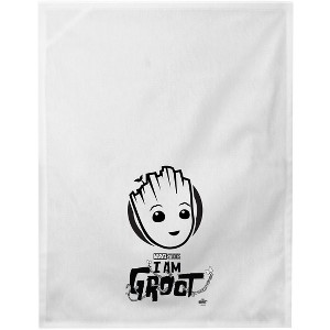 I Am Groot Disney+ Black And White Baby Groot White Dish Towel - 1 of 1