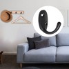 Unique Bargains Coat Cloth Bag Zinc Alloy Wall Hooks Black 8 Pcs - 3 of 4