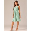 Allegra K Women's Floral Split Neck Drawstring Waist Sleeveless A-Line Summer Midi Dress - 2 of 4