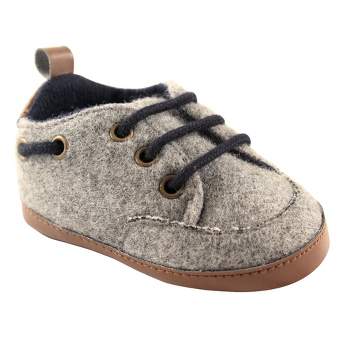 Luvable Friends Baby Boy Crib Shoes, Charcoal