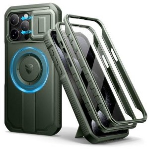 Dexnor for iPhone 15 Pro Max Case with Slide Camera Cover&Adjustable Kickstand&Built-in Screen Protector, Magnetic Rugged Shockproof Cases - 1 of 1