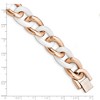 Black Bow Jewelry Rose Tone Stainless Steel & White Ceramic Curb Chain Bracelet, 8.25 In - 4 of 4