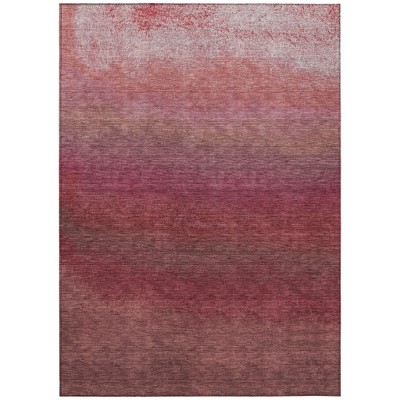 Red And Blush Ombre Washable Indoor Outdoor Area Rug