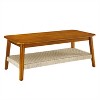 Maliang Mid-Century Side Table with Woven Shelf, Boho Coffee Table with Storage, for Living Room - 2 of 4