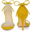 Perphy Women's Rhinestone Round Open Toe Ankle Tie Stiletto Heels Sandals - 2 of 4