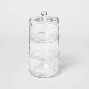  Whole Housewares Mini Glass Apothecary Jars-Cotton Jar-Bathroom  Storage Organizer Canisters Set of 3(Cotton Balls, Swab and Cellulose  Sponge Included) : Home & Kitchen