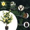 Tangkula 38" Artificial Camellia Tree Faux Floral Plant Fake Tree for Decoration Yellow - 4 of 4