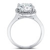 Pompeii3 2 1/2 Ct Diamond & Moissanite Cushion Halo Engagement Ring 14k White Gold - 3 of 4