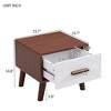 Wood Nightstand with Drawer, Modern End Table Side Table,Bedroom Bedside Table with Wood Legs, Freestanding Narrow Side Table for Bedroom Living Room - 4 of 4
