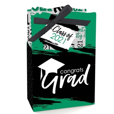 Big Dot of Happiness Green Grad - Best is Yet to Come - Green 2021 Graduation Party Favor Boxes - Set of 12