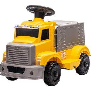 6V Kids Ride-On Truck, Toddler Electric Car w/Music, LED Lights, Storage Compartment, Safe Indoor/Outdoor Toy - 1 of 4