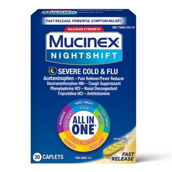 Mucinex Max Strength Cold & Flu Medicine Nighttime - Tablets - 20ct