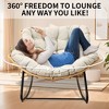 Lyngins Modern Indoor&Outdoor Leisure Wicker Rocking Chair with Padded Cushion,Larger Accent Royal Chair for Living Room,Garden - 3 of 4