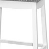 HomeRoots Set of Two 30" Gray and White Faux Leather and Solid Wood Backless Bar Height Bar Chairs - 4 of 4