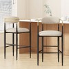 Kumasinova Set of 2 Counter Height Bar Stools, Sturdy Iron Frame Counter Stools, Minimalist Counter Height Stools with Back, Fabric Bar Stools - 2 of 4