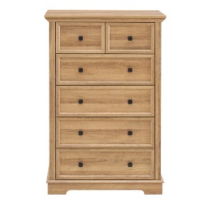 VYNXARI 6 Drawer Dresser,6 Drawers cabinet Tall Chest of Drawers Closet Organizers Storage Clothes, cabinet of 6 drawers Living Room, OAK - 1 of 4