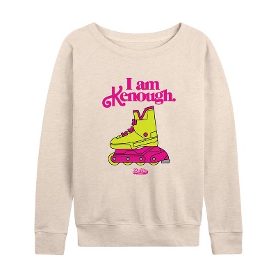 Women's - Barbie - I Am Kenough Rollerblades Lightweight French Terry Wide Neck Long Sleeve Shirt