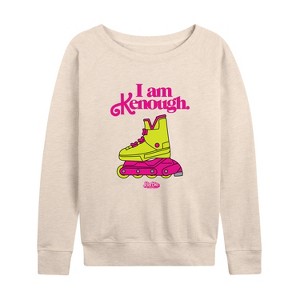 Women's - Barbie - I Am Kenough Rollerblades Lightweight French Terry Wide Neck Long Sleeve Shirt - 1 of 4