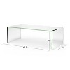Yukimo 42.5 x 20 x 14 Inch Glass Coffee Table with Rounded Edges, Tempered Glass Top for Living Room - 4 of 4