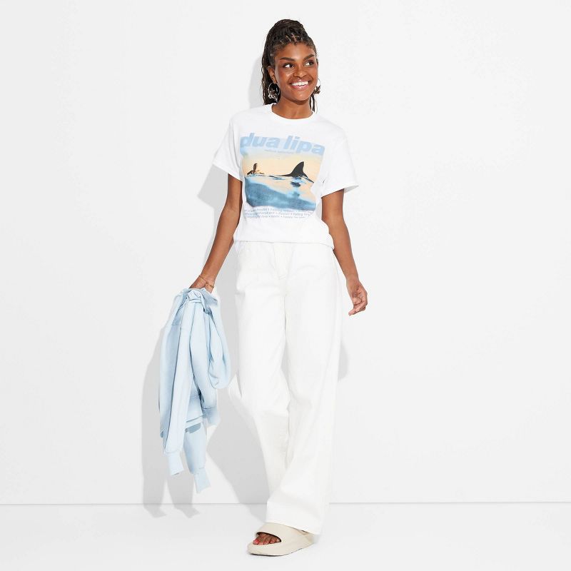 Women's Dua Lipa Radical Optimism Short Sleeve Graphic T-Shirt - White, 3 of 4