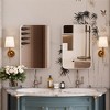 OUTSUPPLY Recessed Metal Modern Bathroom Storage with Mirror, Framed Medicine Cabinet with Adjustable Shelves - 3 of 4