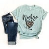 Simply Sage Market Leopard Nurse Heart Short Sleeve Tee - 2XL - Seafoam - 3 of 4