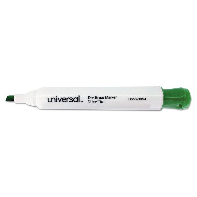 UNIVERSAL Dry Erase Marker Chisel Tip Green Dozen 43654