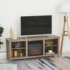 Resenkos  60" W x 23.5" H Electric Fireplace Mantel TV Stand, Media Console Center Cabinet with 2 Adjustable Shelves, Brown - 2 of 4