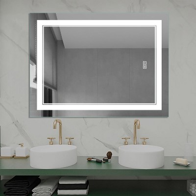 Neutypechic Rectangle Bathroom Vanity Mirror With Led Lights Anti-fog ...