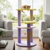 Costway 29” Cute Modern Cat Tree with Star & Moon Shaped Platforms, Jute Scratching Posts Purple/Blue - 4 of 4