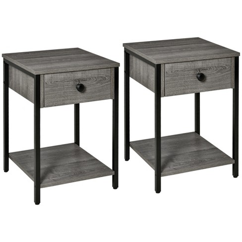 Gray end tables store with storage