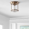 10.25" Metal/Glass Savannah Flush Mount (Includes Energy Efficient Light Bulb) - JONATHAN Y - 3 of 4