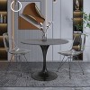 LeisureMod Verve 36" Round Dining Table - Sintered Stone Top with Modern Black Pedestal Base Accent Table for Contemporary Dining and Kitchen Room - 2 of 4