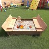 Wooden Kids Sandbox with Lid, Outdoor Sand Playset for Toddlers (Ages 1-3) Featuring 2 Bench Seats and Bottom Liner - 2 of 4