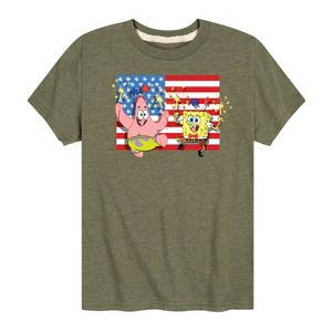 Boys' - SpongeBob SquarePants - Patrick Sparkers Flag Short Sleeve Graphic T-Shirt - 1 of 4