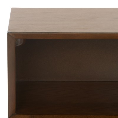 Medium Oak and Gold 2-Drawer Chest with USB Ports