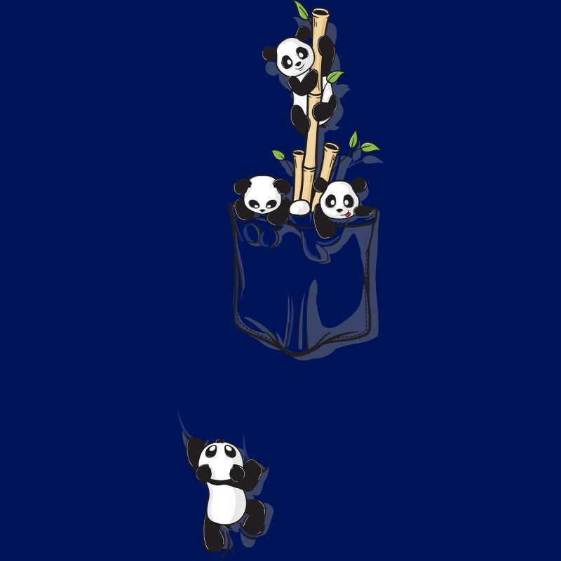 Junior's Design By Humans Pocket Pandas By BekaDesigns T-Shirt, 2 of 4