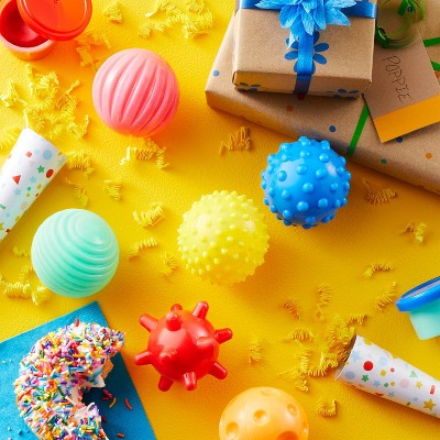 6-Pack Multicolor Textured Rubber Sensory Balls