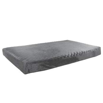 Orthopedic Dog Bed - 2-Layer Pet Bed for Floor, Kennel, or Crate with Removable Washable Cover - 46x27 Dog Bed for Large Dogs by PETMAKER (Gray)