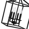 4-Light Matte Black Lantern Chandelier with Black Metal Outer Cage - 4 of 4