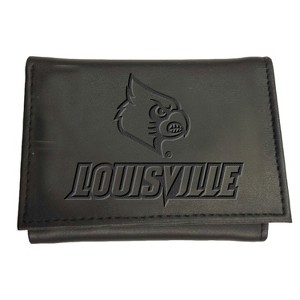 Evergreen NCAA Louisville Cardinals Black Leather Trifold Wallet Officially Licensed with Gift Box - 1 of 1