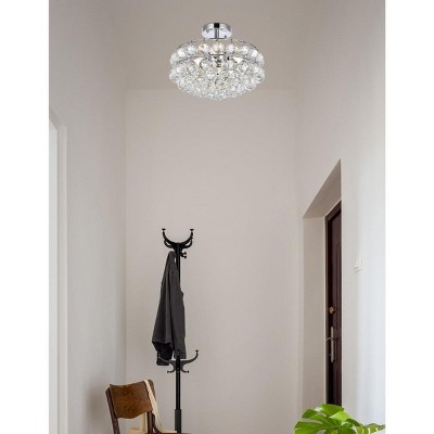 Savannah 14" Chrome Flush Mount with Crystal Accents