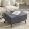 DSVIMOY Mid-Century Modern Square Coffee Table Storage Bench  for Living Room, Entryway and Family Room, Gray, 31.5"*23.23"*17.72" - 2 of 4