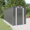 vidaXL Garden Shed - Large Outdoor Tool Storage, Galvanized Steel, Ventilated Design, Sliding Gate, Size - 75.6"x205.9"x87.8", Color - Light Gray - 2 of 4