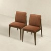 Vynxaria Orange-Brown Dining Chairs - Mid-Century Modern Upholstered Set of 2 - 2 of 4